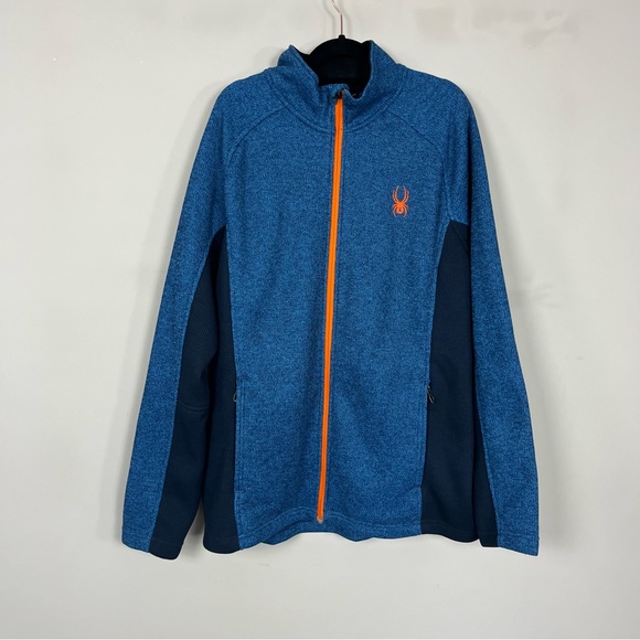 MEN’S SPYDER ZIP UP JACKET IN BLUE AND ORANGE SIZE XL - Picture 3 of 15